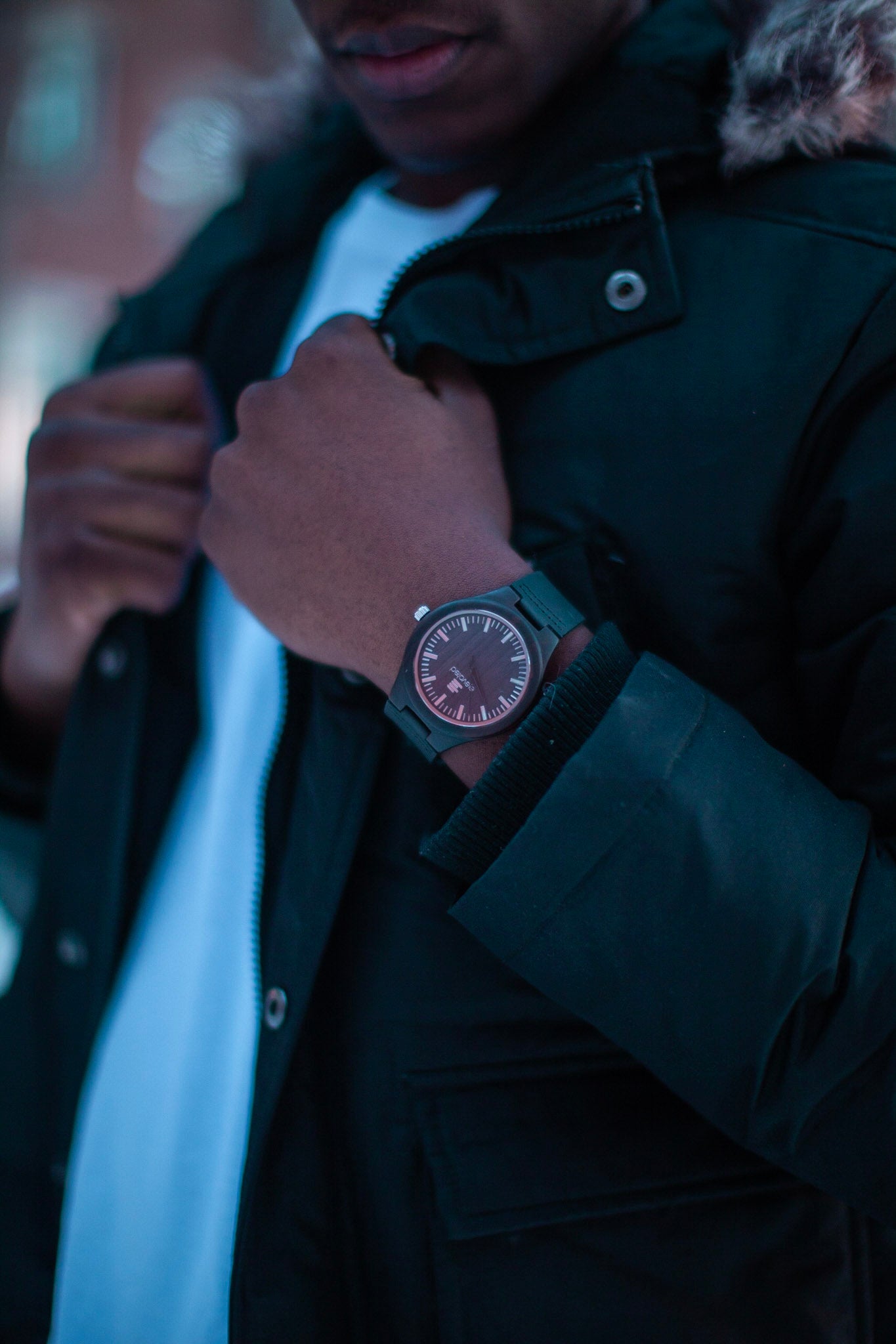 MAMBA | Black Sandalwood and genuine leather strap