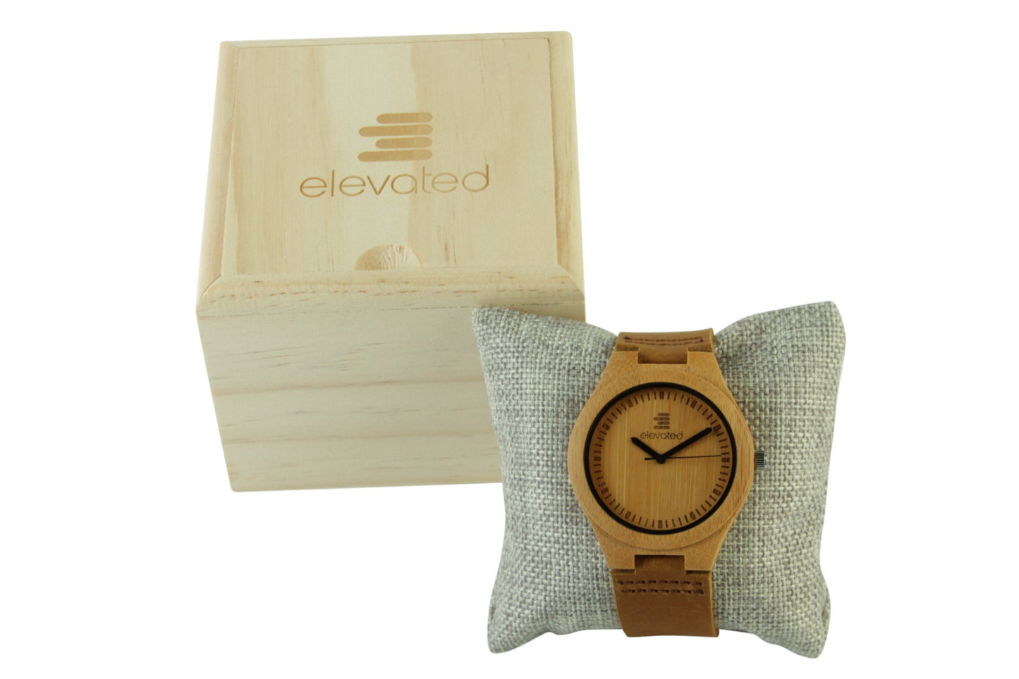 ABC | Bamboo watch with leather strap