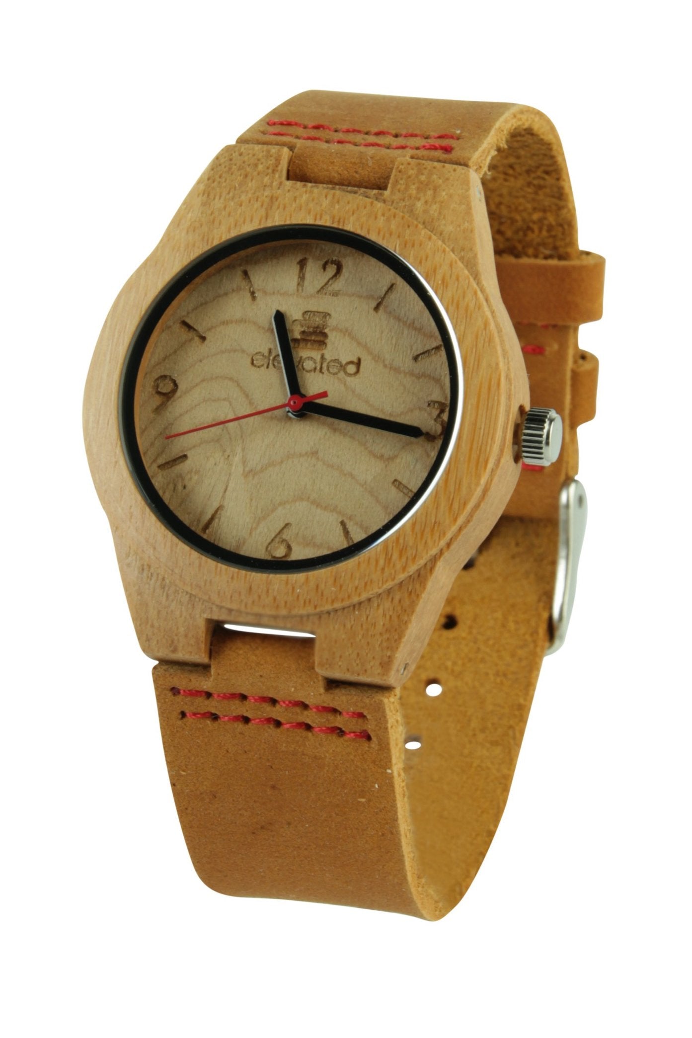 The Provincial | Ladies bamboo watch with genuine leather strap