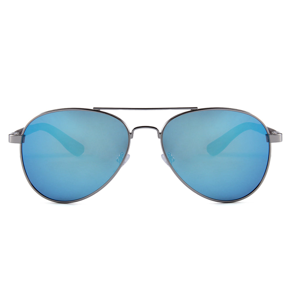 Blue mirrored aviator sunglasses hotsell